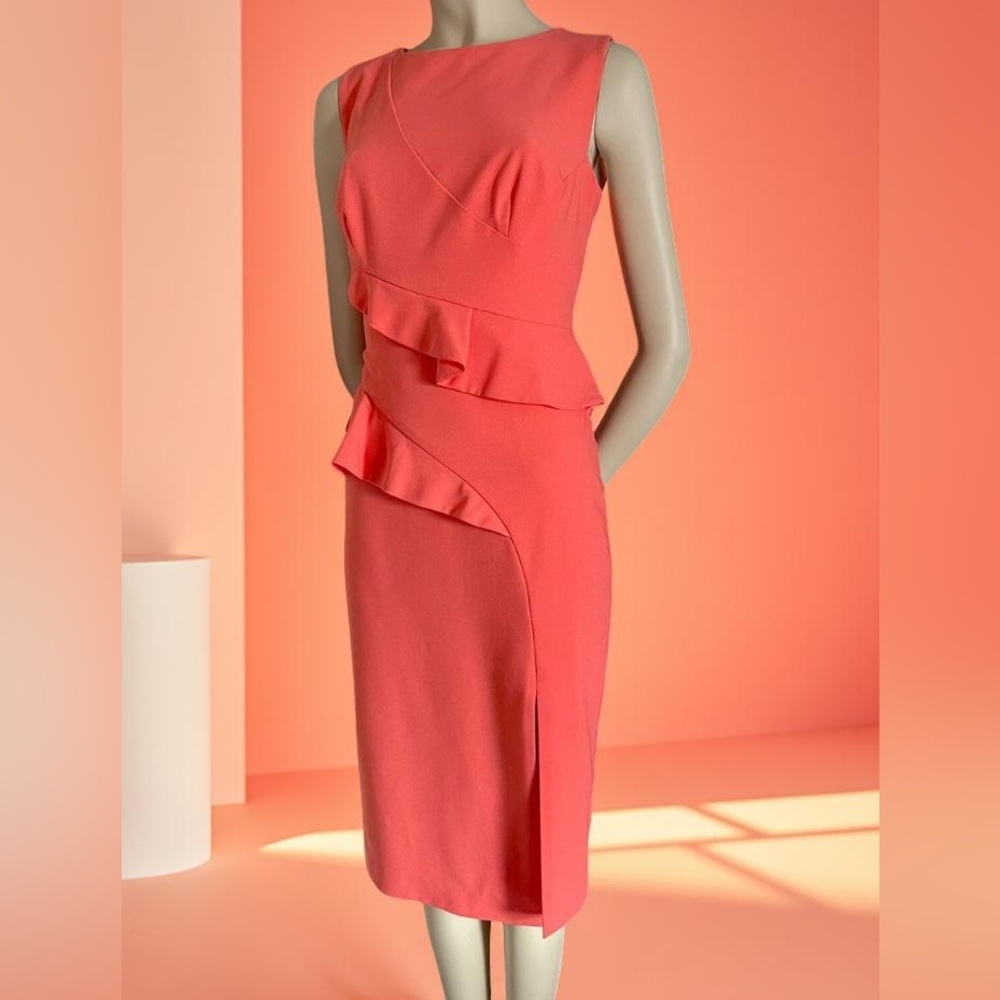 Marciano Coral Frill Pencil Sheath 
Dress Size 8